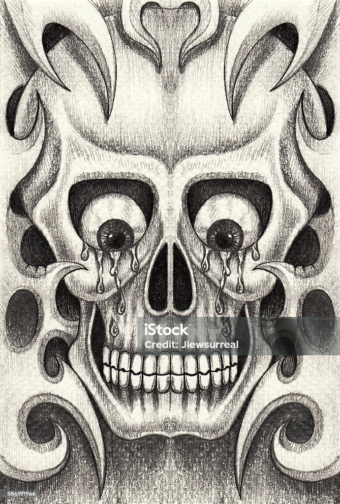 Art Skull Tattoo Design Skull Mix Graphic And Tribal For Tattoo Hand