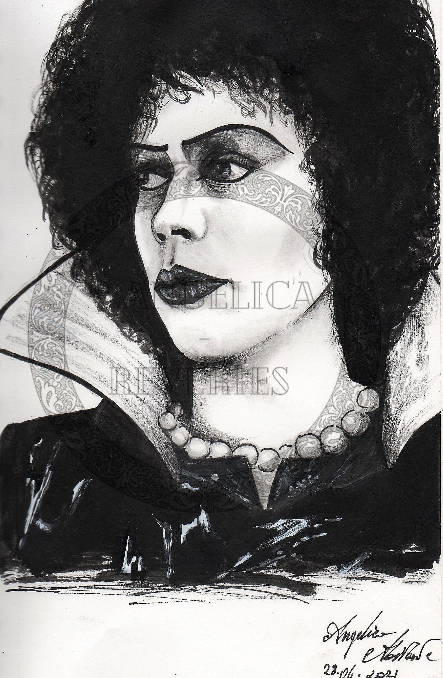 Artstation Doctor Frank N Furter Ink And Graphite On Paper 2021