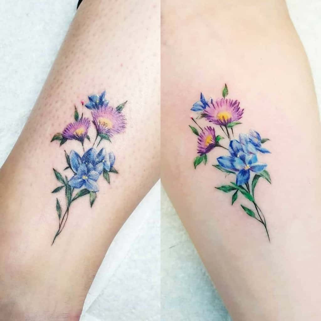 Aster and Morning Glory Tattoo Designs Unveiled