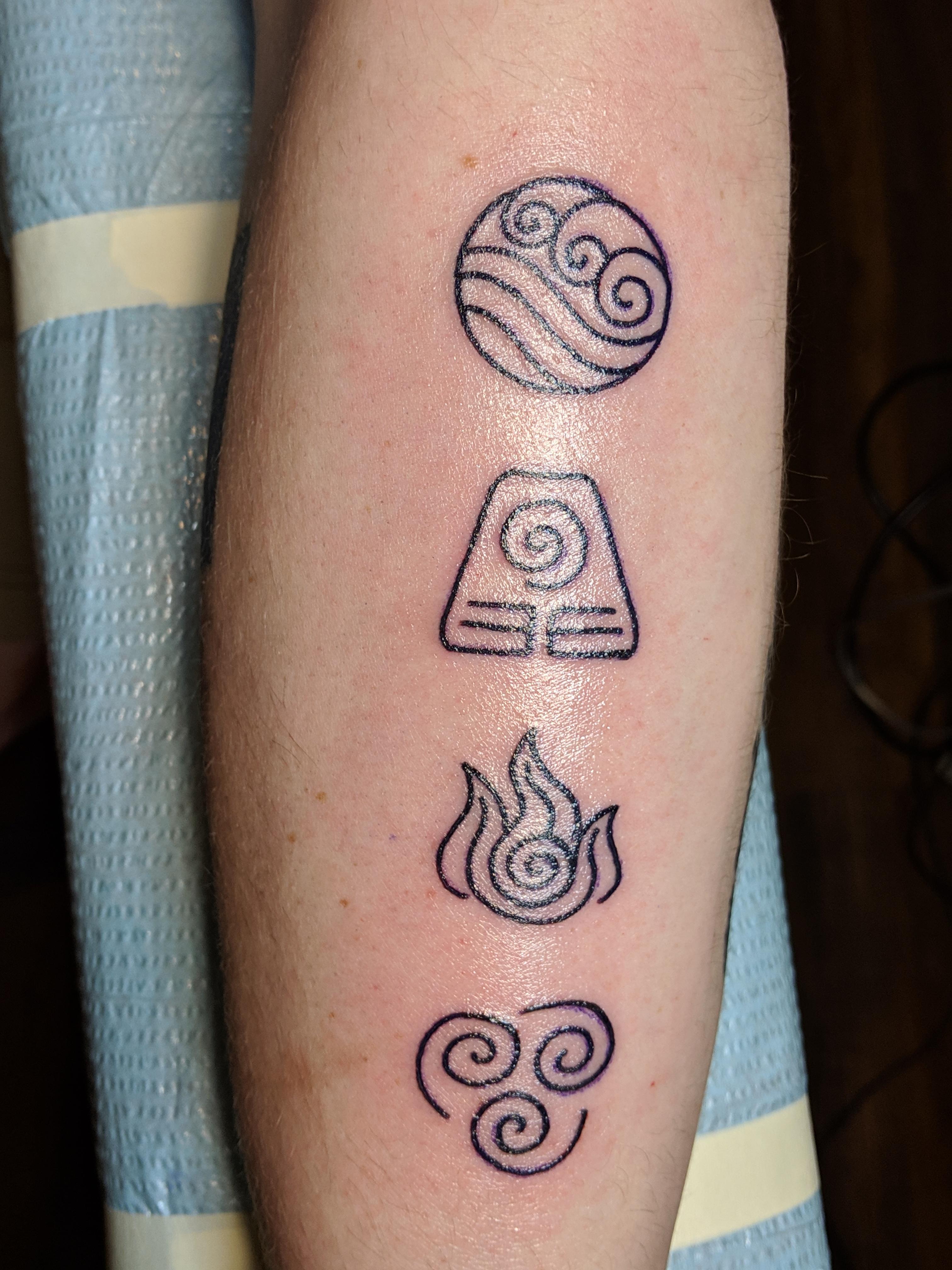 Avatar The Last Airbender Symbols Tattoo