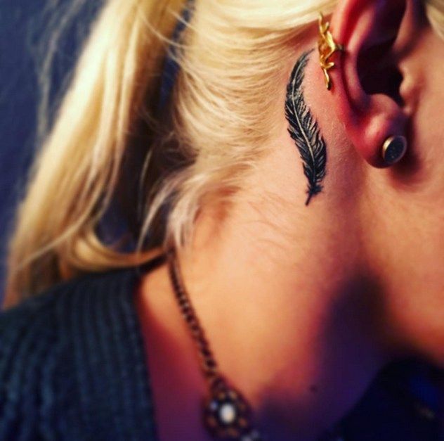 Awesome Feather Tattoo Ideas16 Feather Tattoos Behind Ear Tattoos