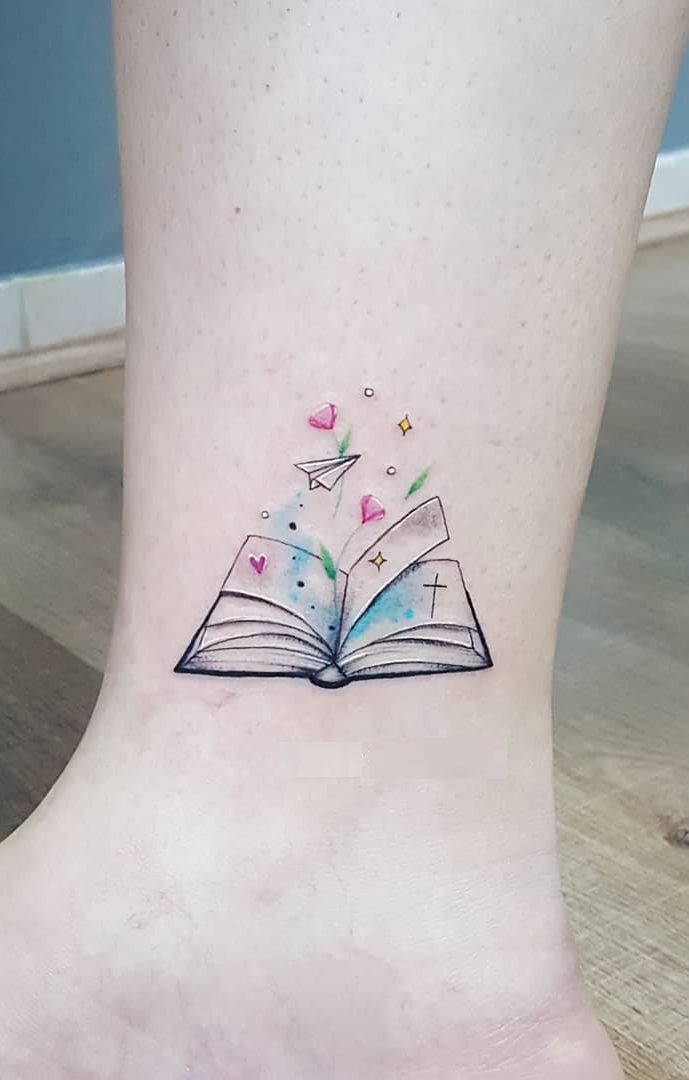 Awesome Minimalist Book Tattoo Tattoo Artist Jacke Michaelsen