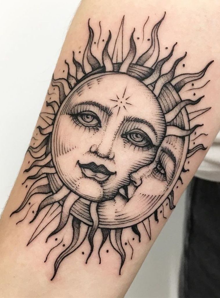 Awesome Sun Moon Tattoo Tattoo Artist Sandra Sandraxstorm