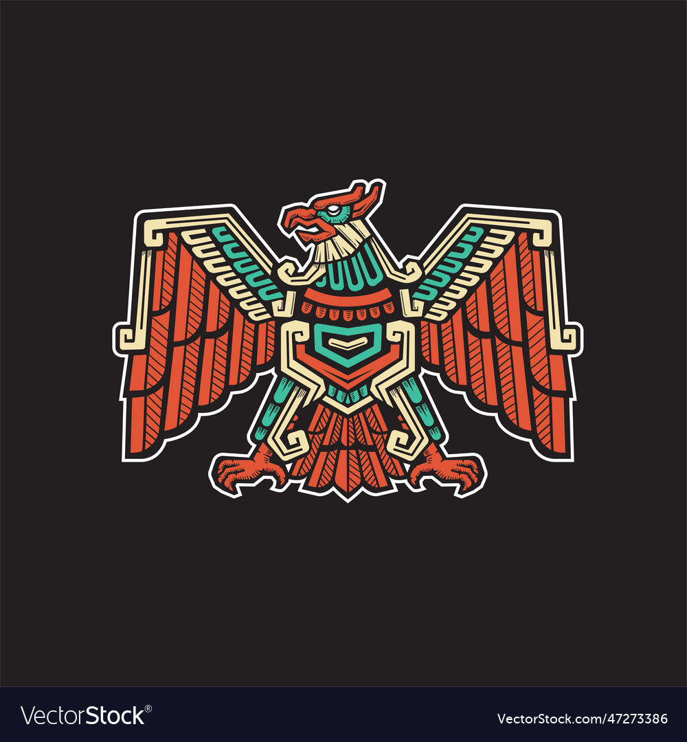 Aztec Eagle Hand Drawn Royalty Free Vector Image