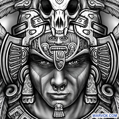 Aztec Warrior Face With Headdress Tattoo Aztec Tattoos Warvox