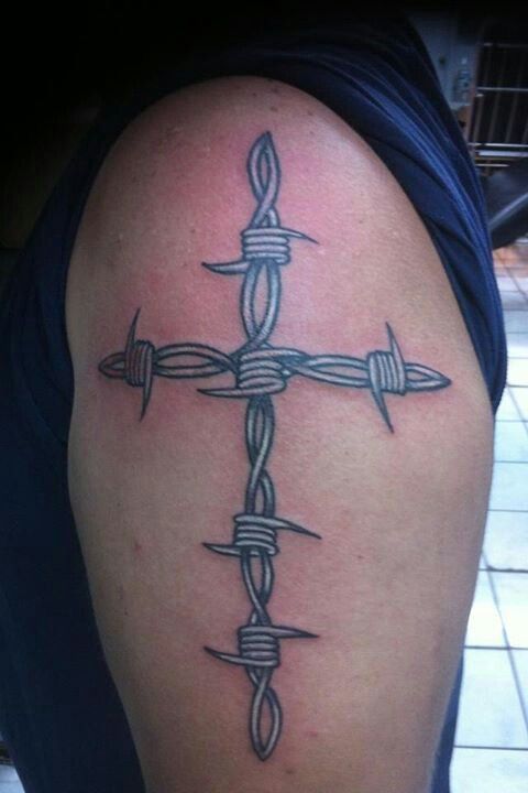 7 Stunning Barbed Wire Cross Tattoo Designs