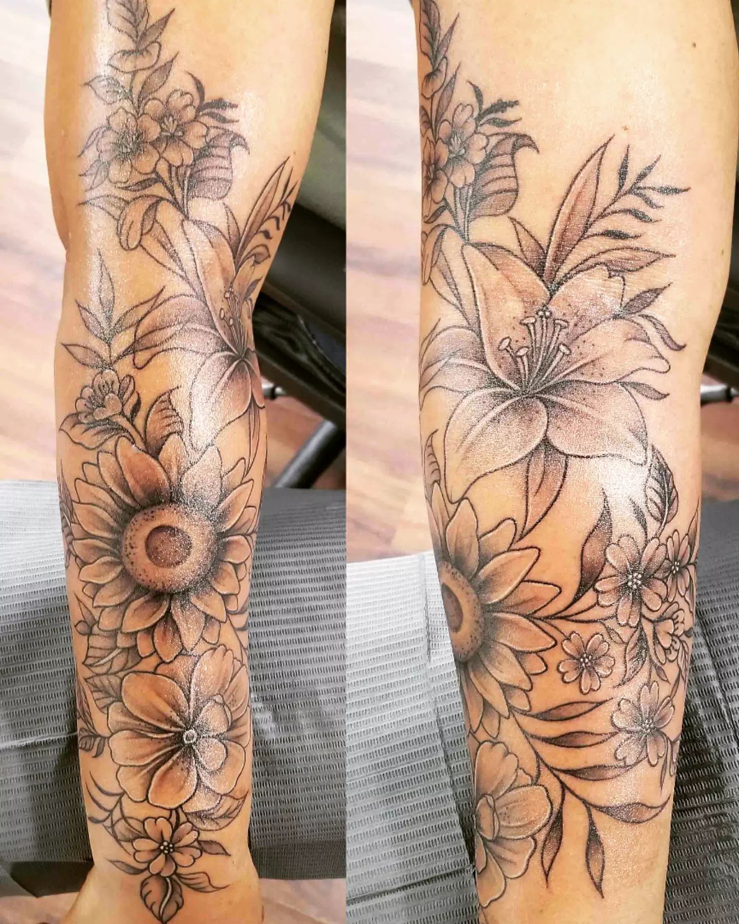 Beautiful Flower Sleeve Tattoo Neartattoos