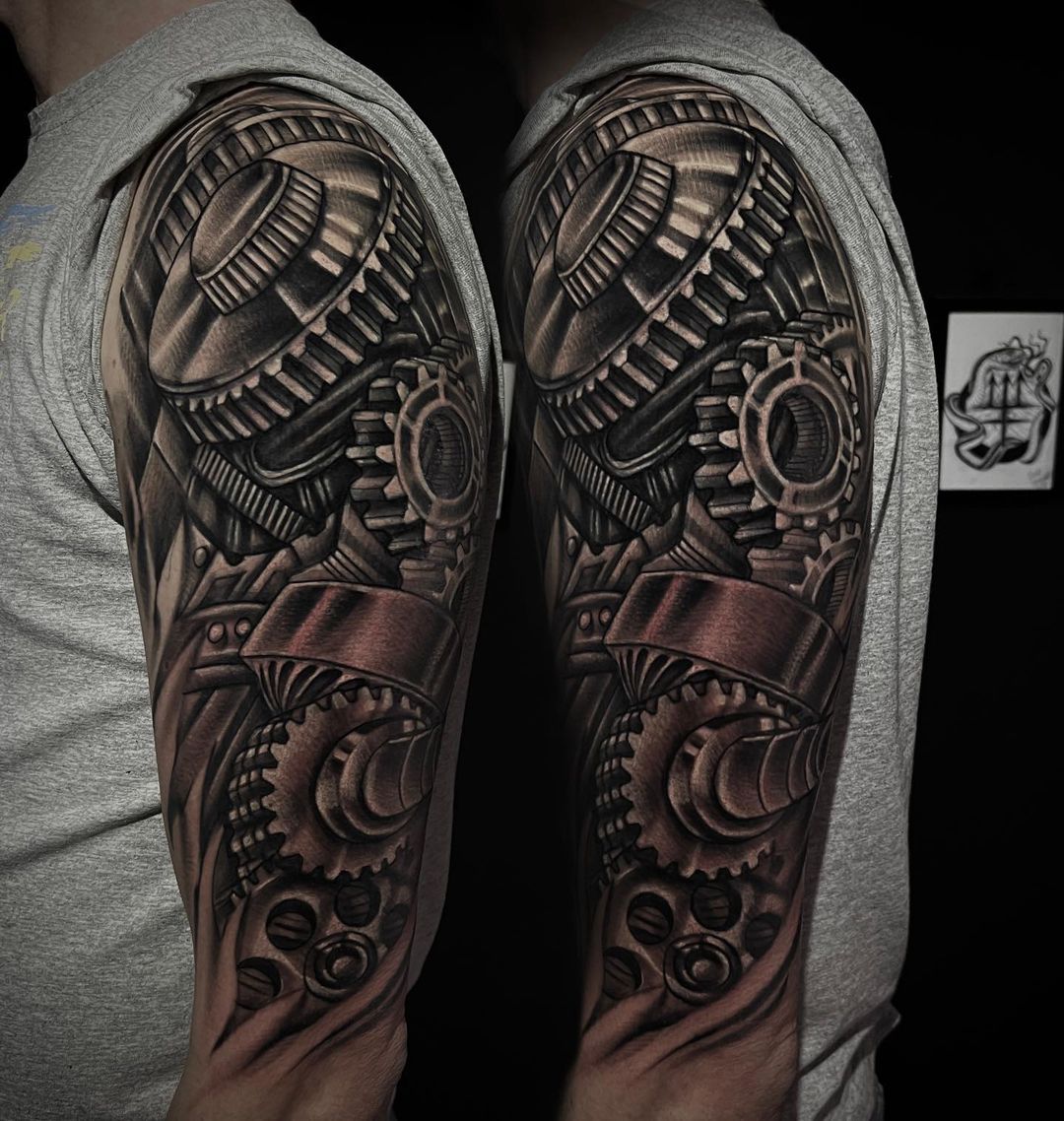 Bio Mech Steampunk Tattoo Biomechanical Tattoo Biomechanical Tattoo