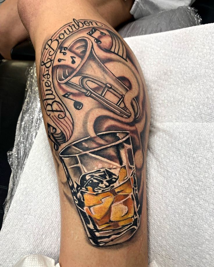 Black And Grey Blue S And Bourbon Tattoo By Josh Tribal Tattoos