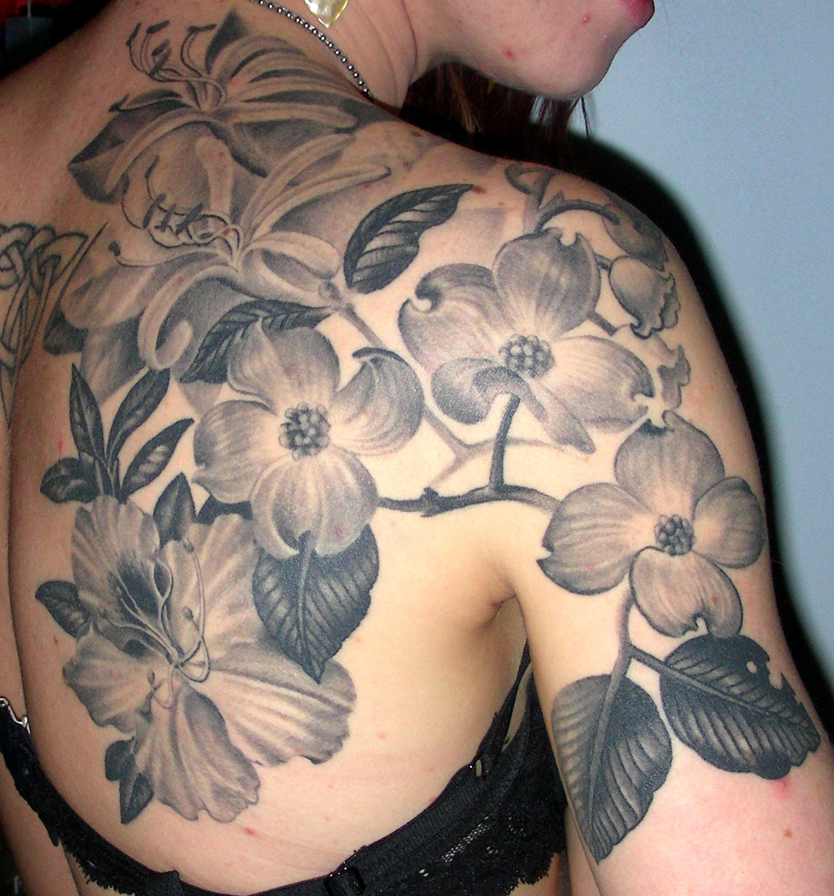 Black And White Flower Tattoos