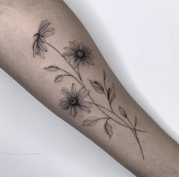 Black Eyed Susan Tattoo Located On The Inner Arm