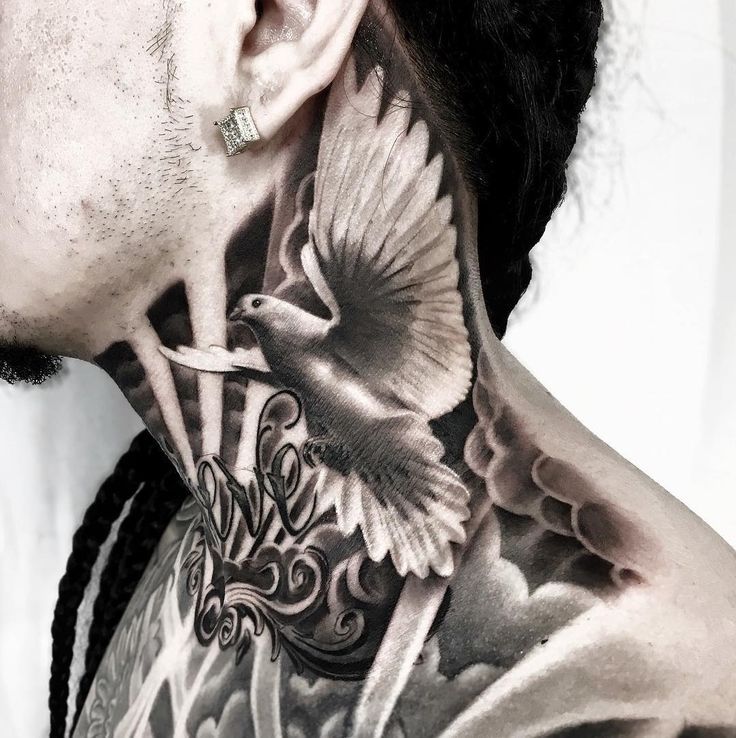 5 Stunning Blessed Dove Neck Tattoo Designs