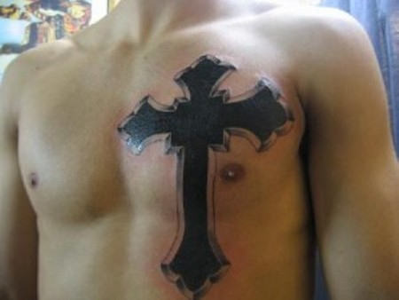 Bold Cross Tattoo On Chest Tattoo Designs Tattoo Pictures