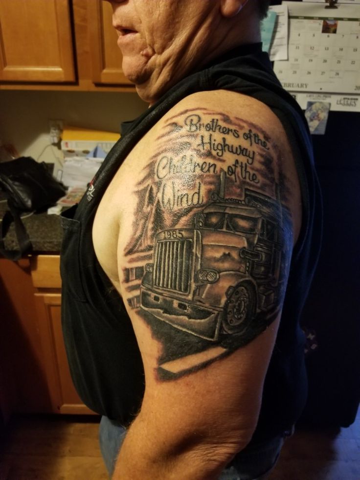 Brothers Of The Highway Trucker Tattoo Truck Tattoo Tattoos