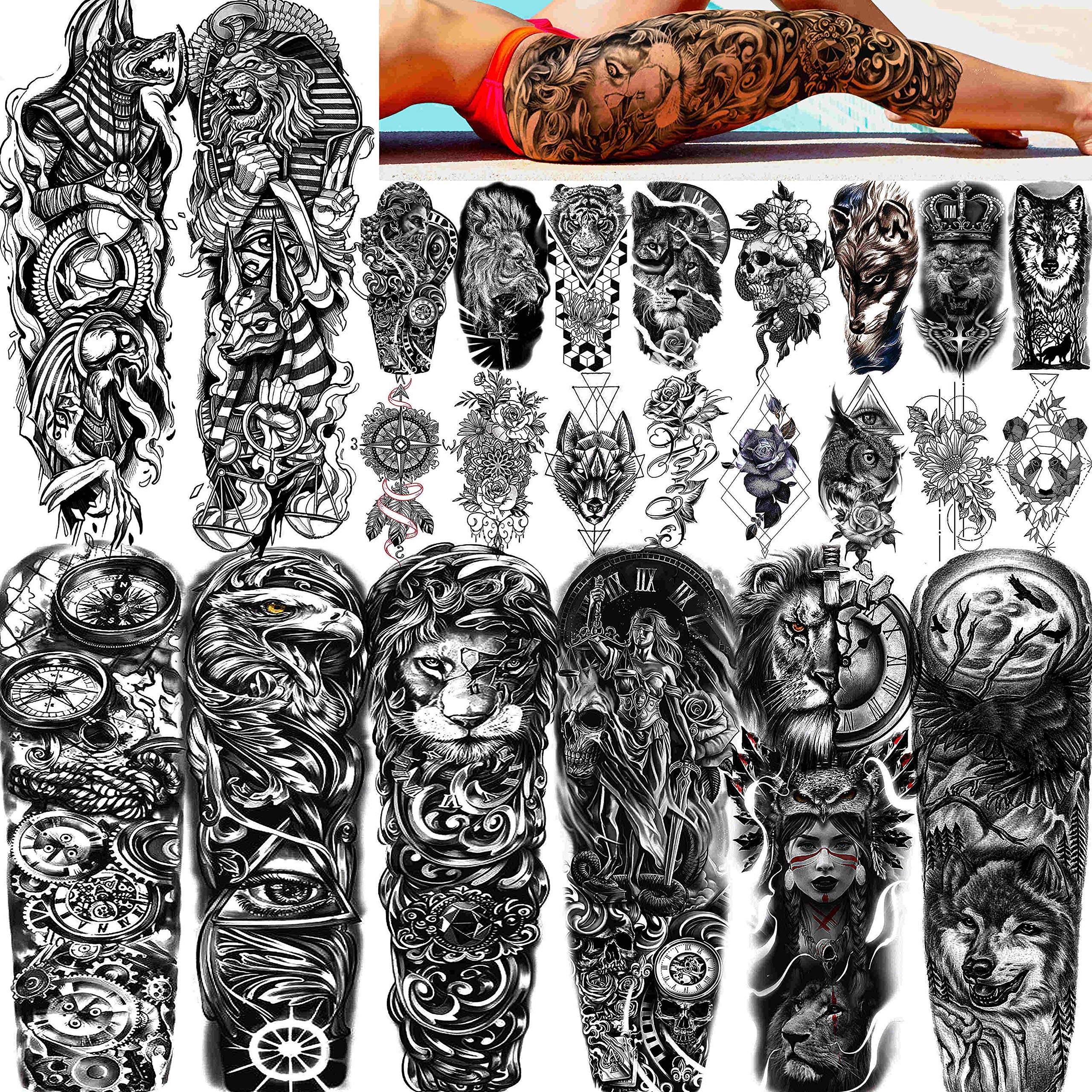 Buy Fanrui 24 Sheets Cool Super Large Full Arm Temporary Tattoo Sleeve