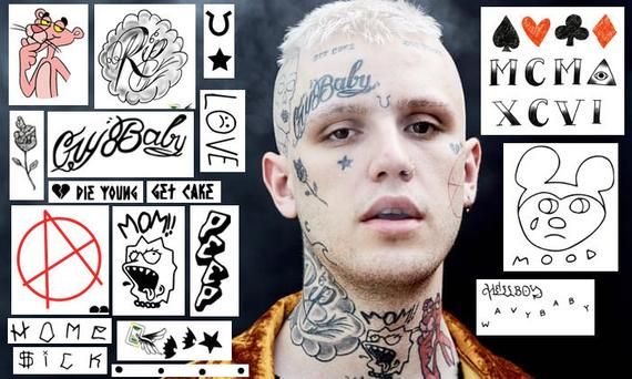 Buy Lil Peep Face Tattoo Set Temporary Tattoos Halloween Costume Skin Safe Online At