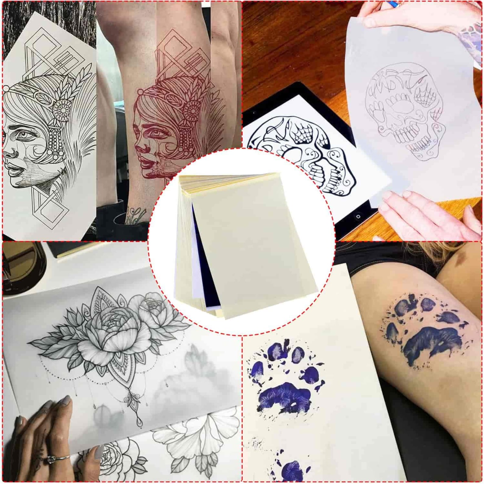 Buy Tattoo Transfer Paper Sheet Jh Best Crafts Premium Thermal Tattoo