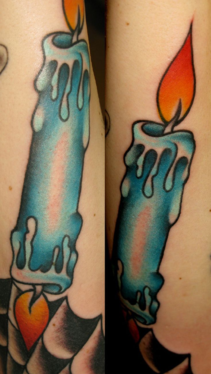 Candle Tattoo Design