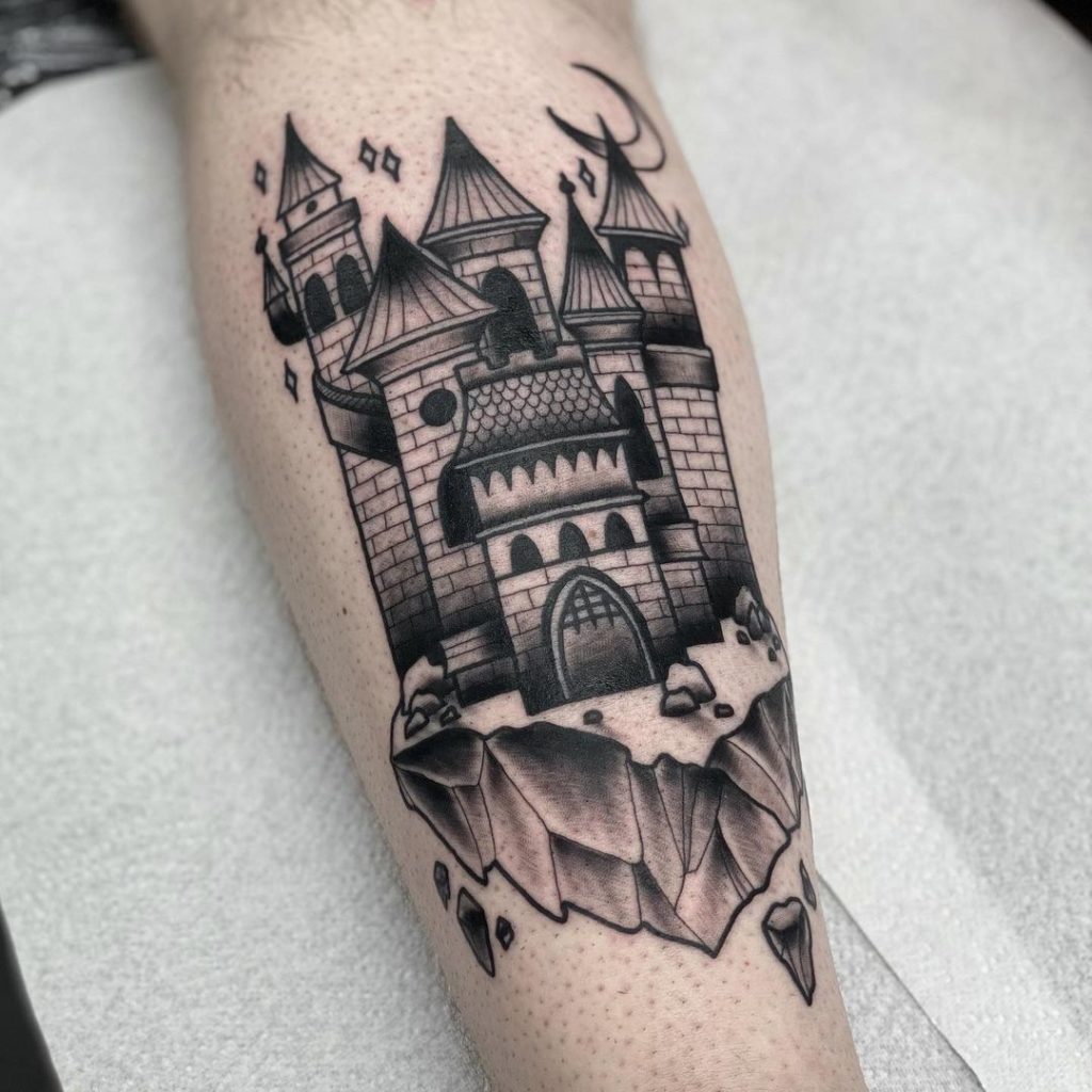 Castle Tattoo By Ian Flynn Mystical Tattoos Castle Tattoo Tattoos