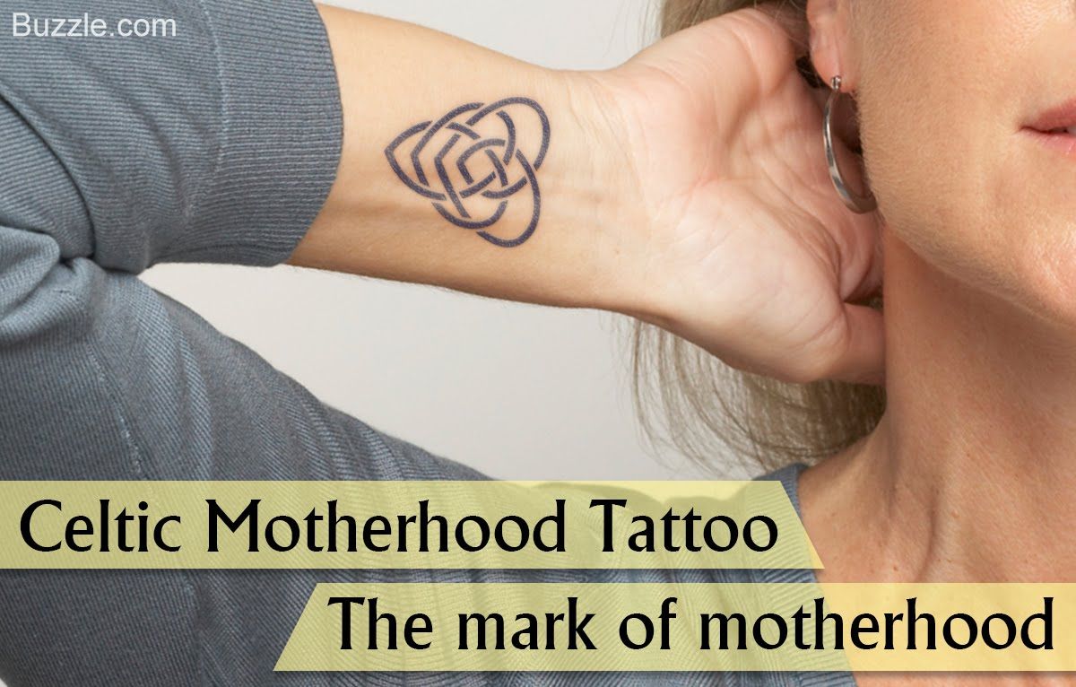 Celtic Motherhood Knot Tattoo With Flowers