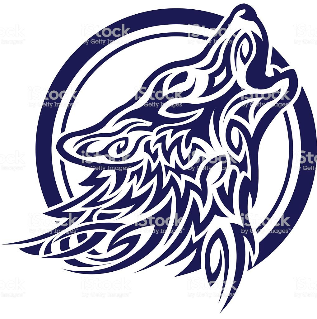 Celtic Wolf Howling At The Moon Tattoo Design Black Celtic Wolf