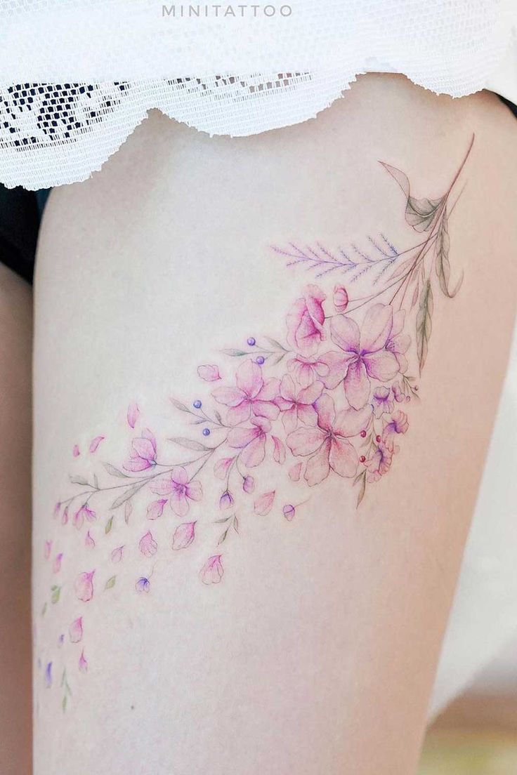 Cherry Blossom Leg Tattoo This Is Mine And I Absolutely Love It