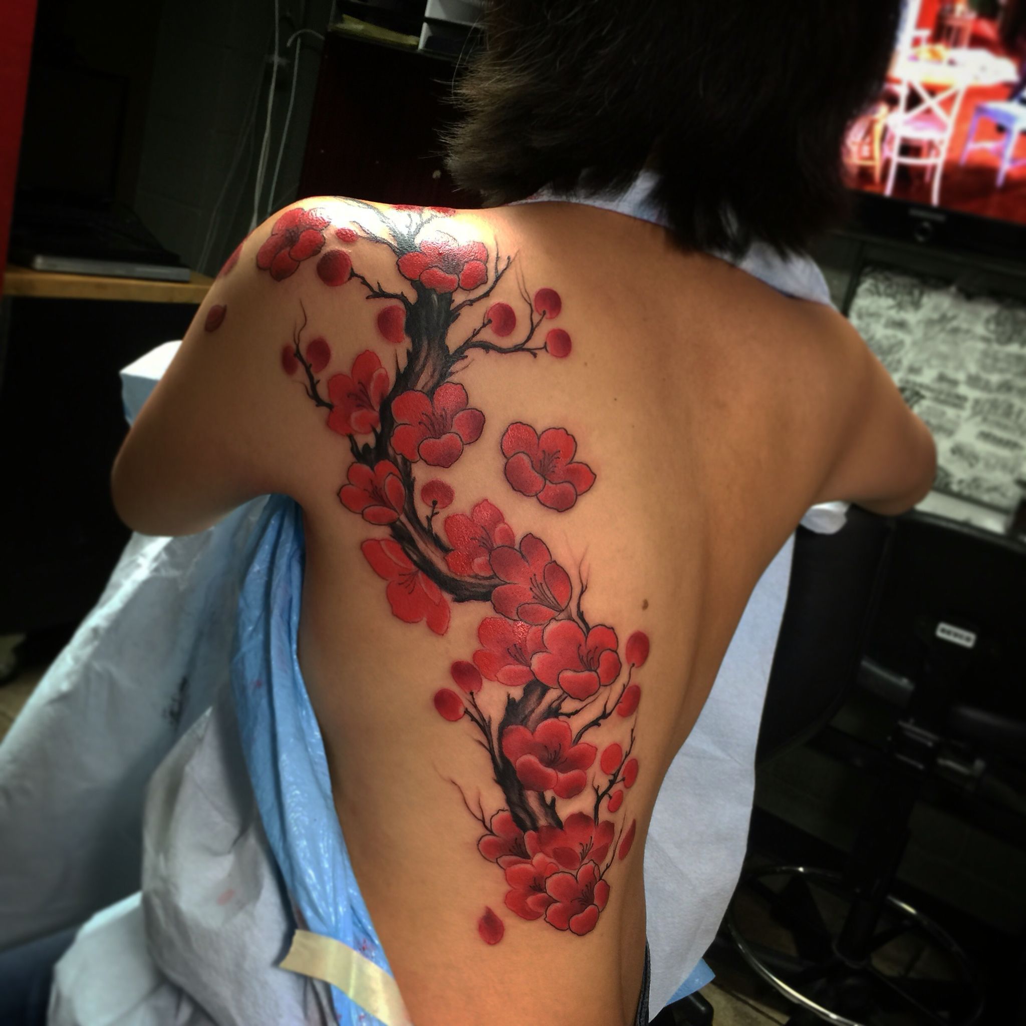 Cherry Blossom Tattoo Japanese Sakura Tree Black Tattoos Body Art Tattoos Tattoo Art Tatoos