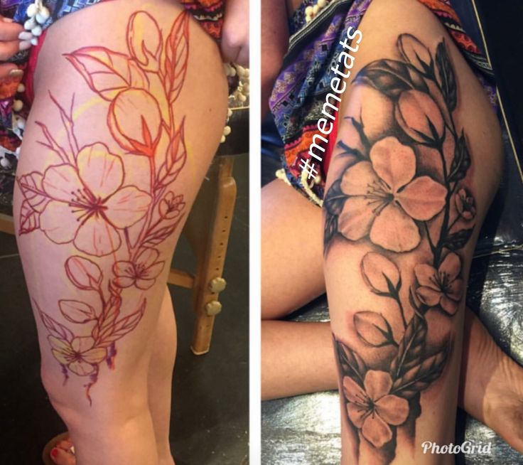 Cherry Blossom Thigh Tattoo Best Tattoo Ideas Gallery