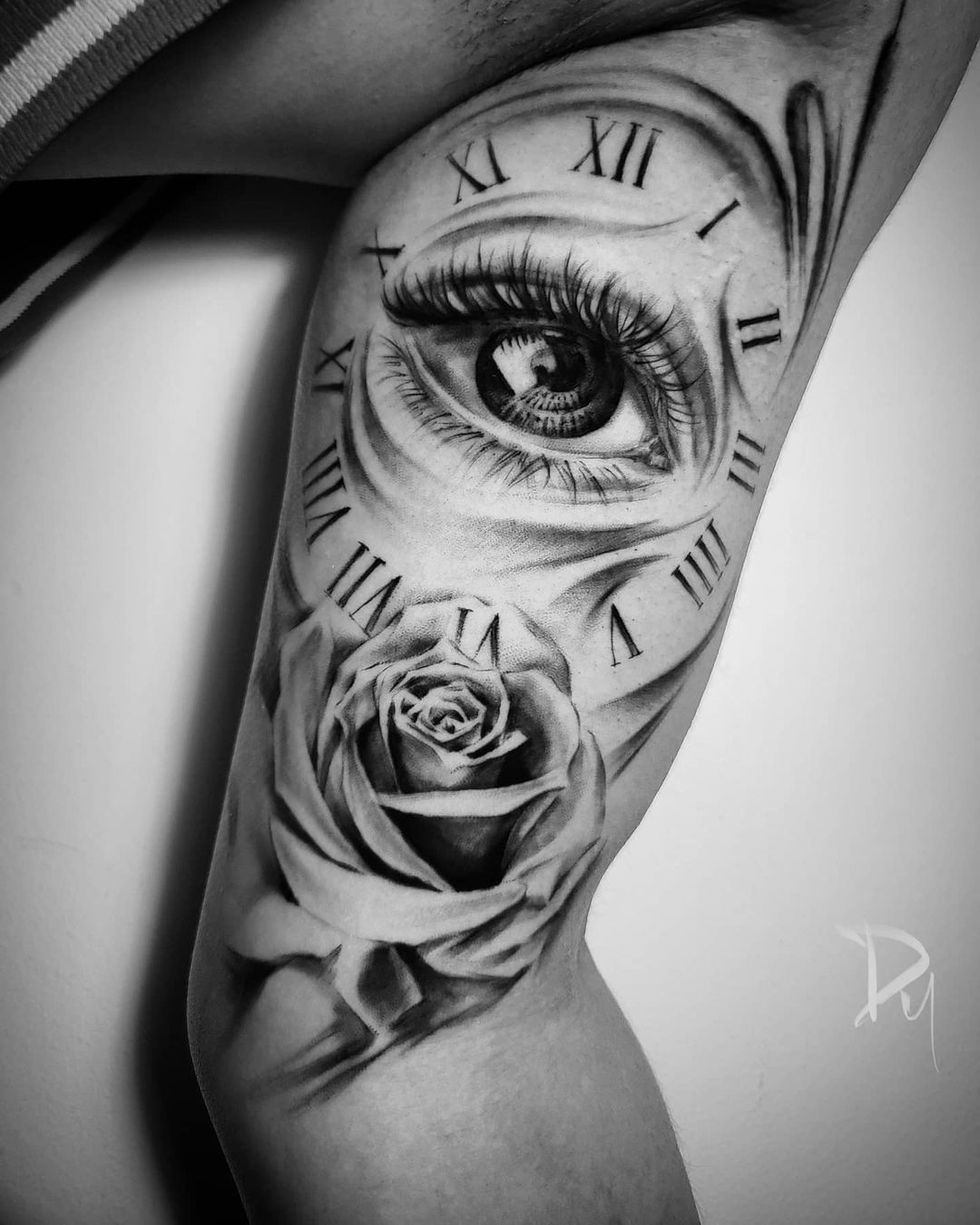 Clock And Rose Tattoo Tattoo Designs Tattoo Pictures