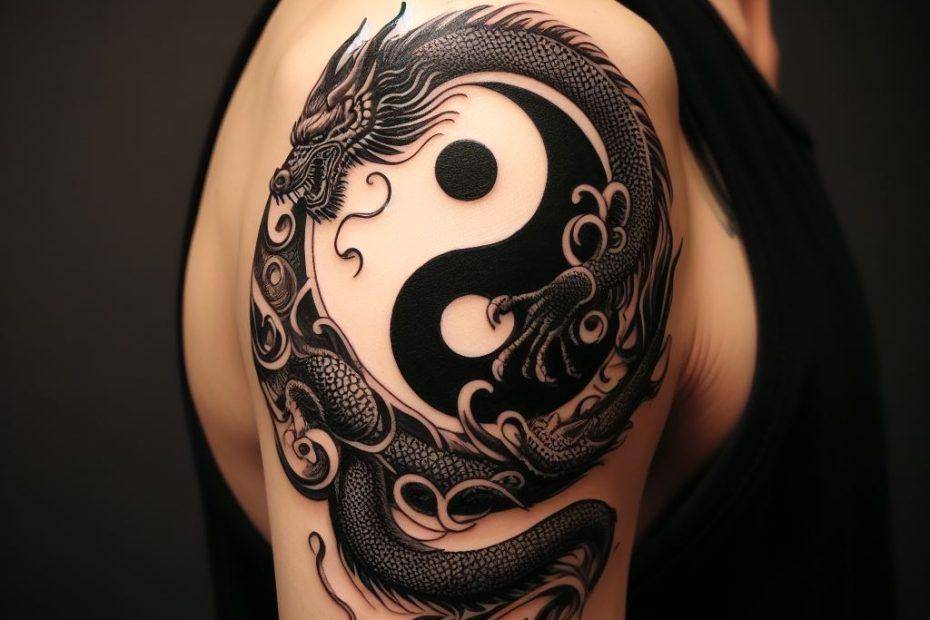 Collection Of 25 Yin Yang Dragons Tattoos Dragon With Yin Yang