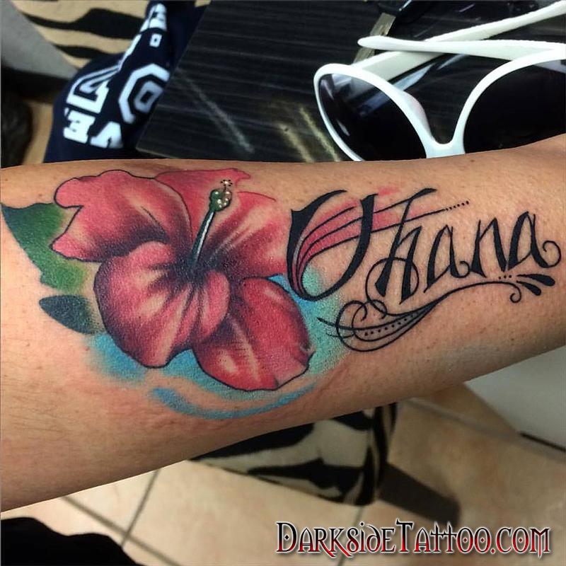 Color Flower And Name Tattoo By Daniel Adamczyk Tattoonow