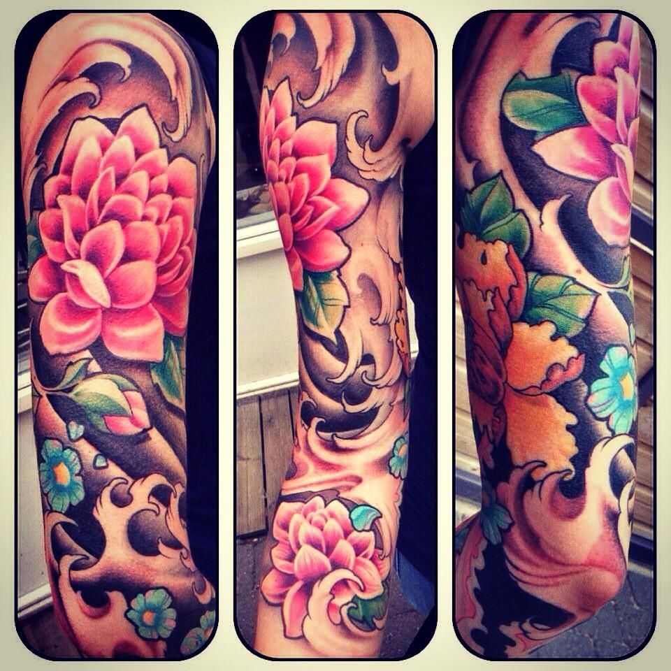 Colorful Sleeve Tattoo Flower Tattoo Ideas Sleeve Tattoo Ideas