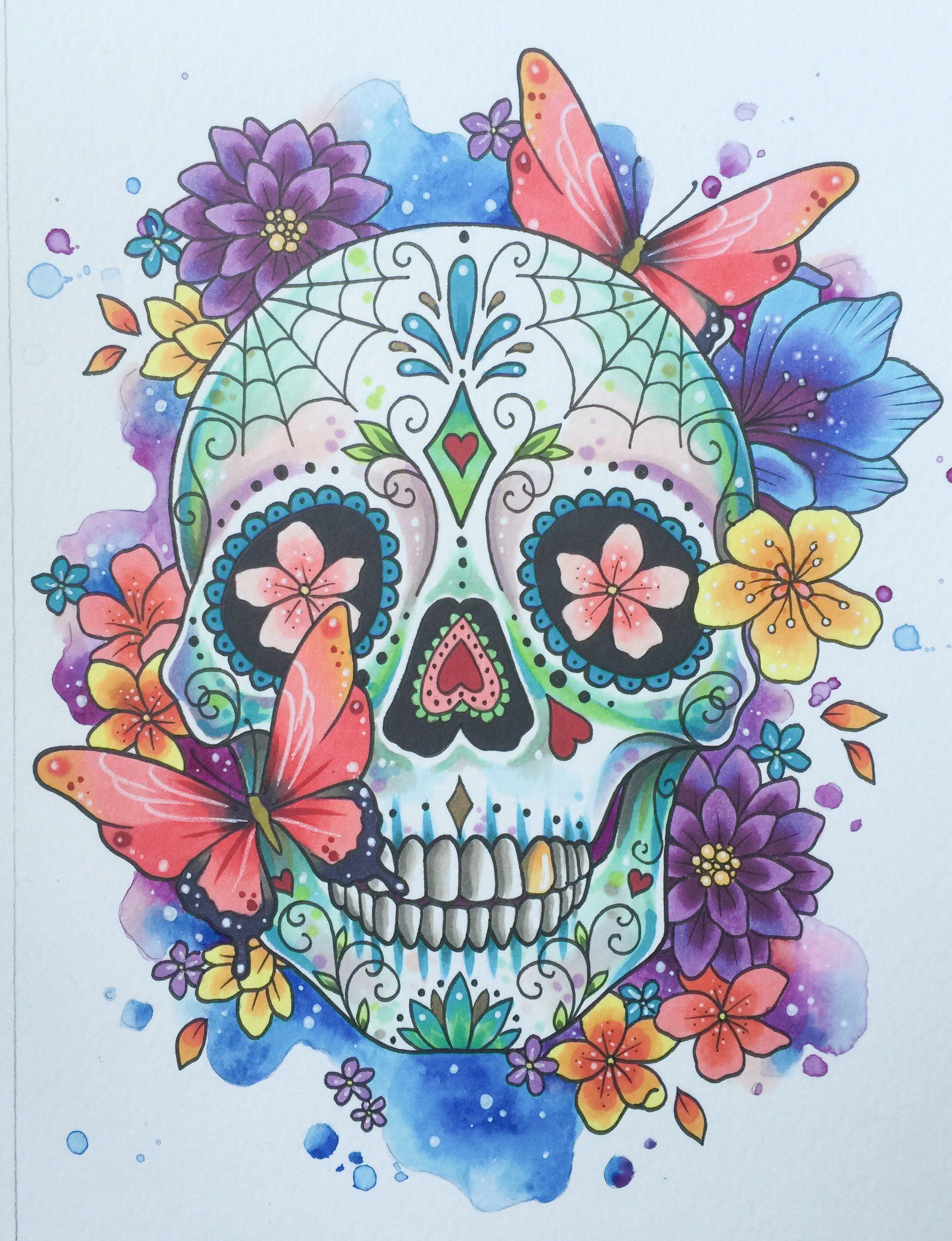 Colorful Sugar Skull Tattoo Inked Inspiration