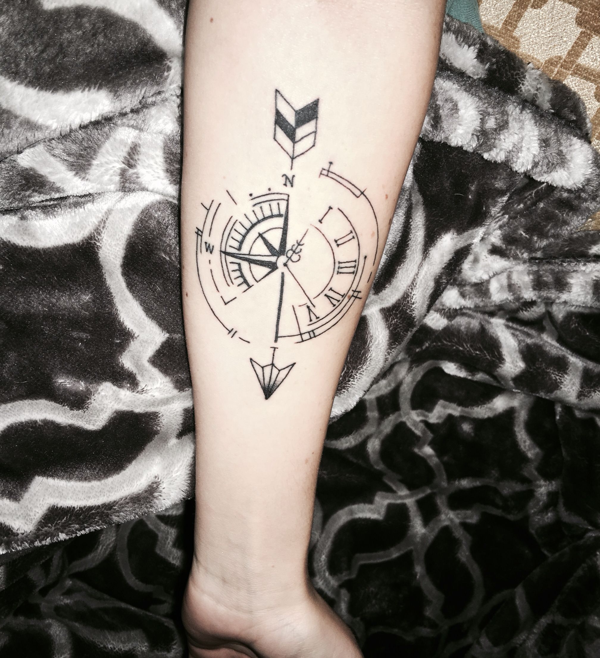 Compass Clock Tattoo Find Your True North