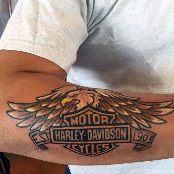 Cool Forearm Harley Davidson Eagle Tattoos For Men Harley Tattoos