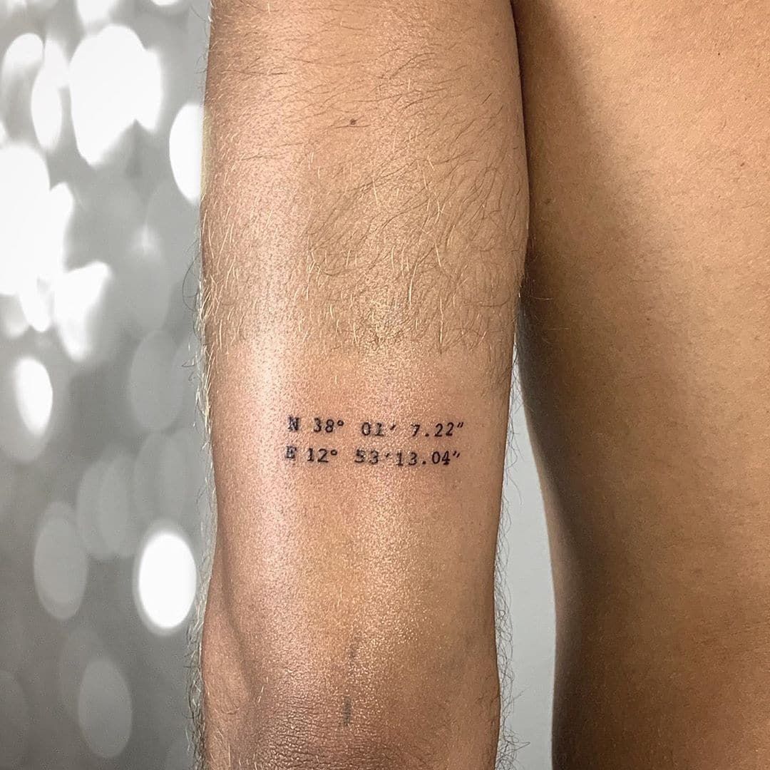 Coordinates Tattoo A Perfect Way To Mark A Special Place