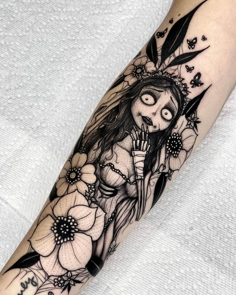 Corpse Bride Tattoos On Both Forearms Corpse Bride Tattoo Corpse