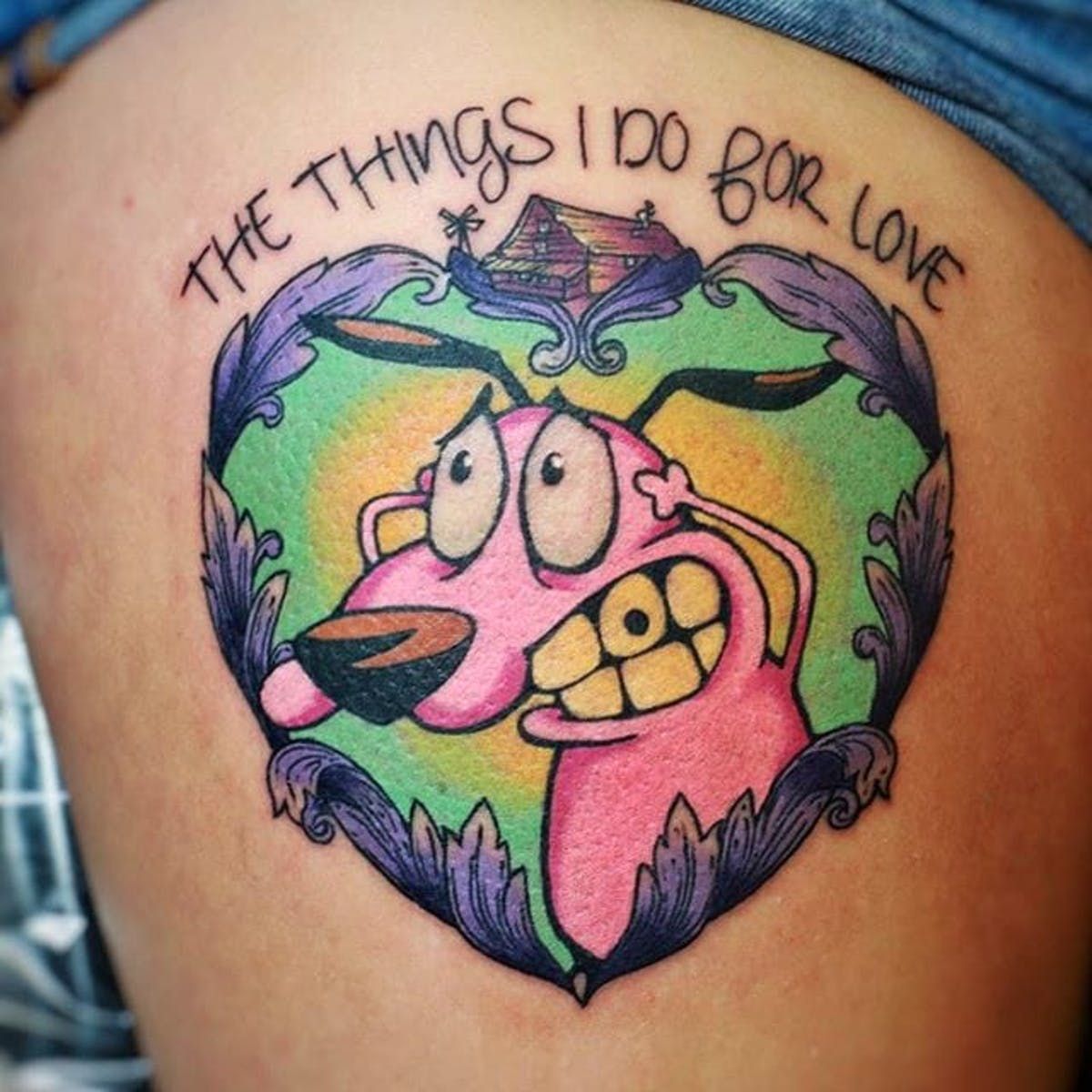 Courage The Cowardly Dog Tattoo Ideas Showcasing The Fearless And