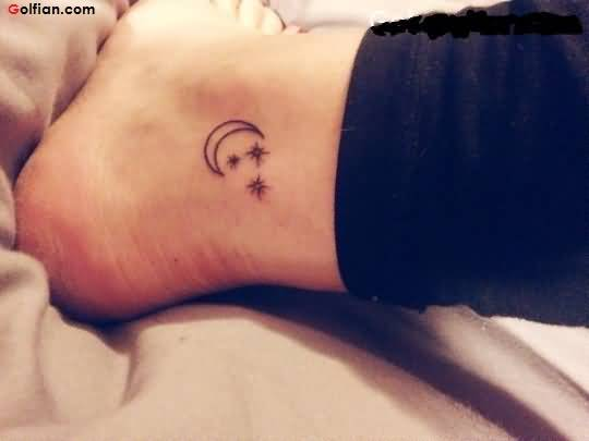 Cresent Moon Tattoos On Ankle Google Search Star Tattoos Foot