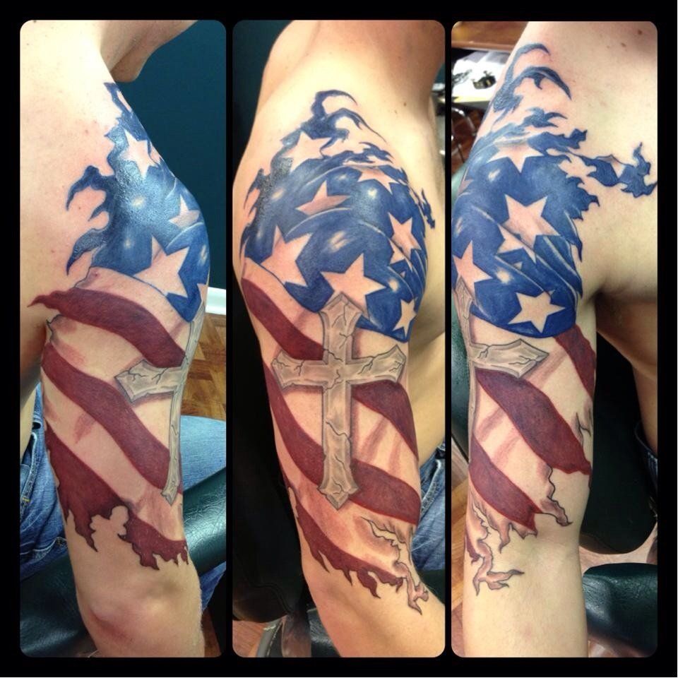 Cross and Flag Tattoo: Meaning and Designs