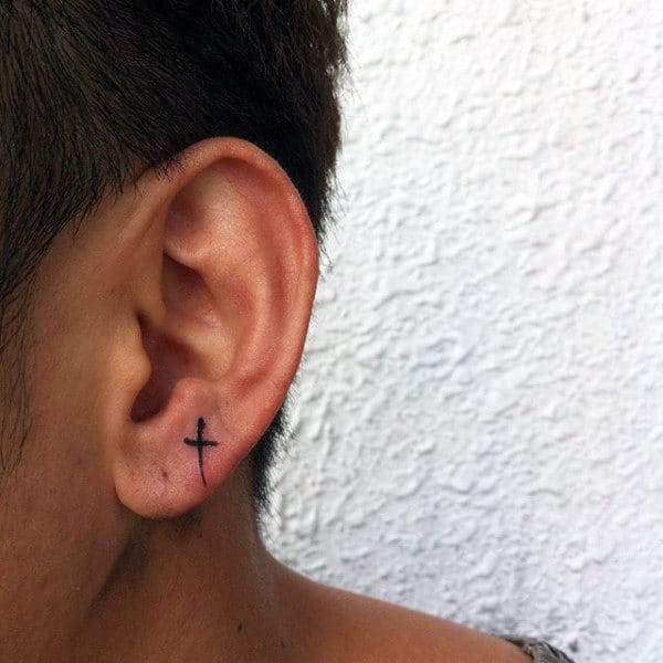 Cross Ear Inner Ear Tattoo Trendy Tattoos Tattoos