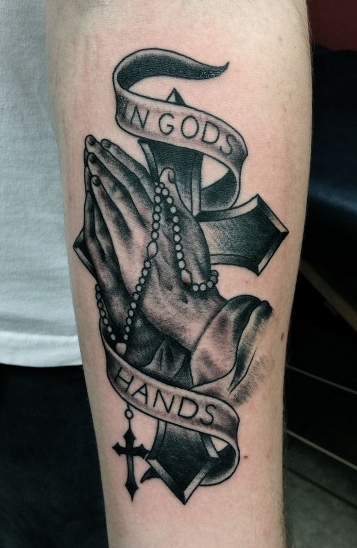 Cross Tattoos: Designs Featuring Hands Praying