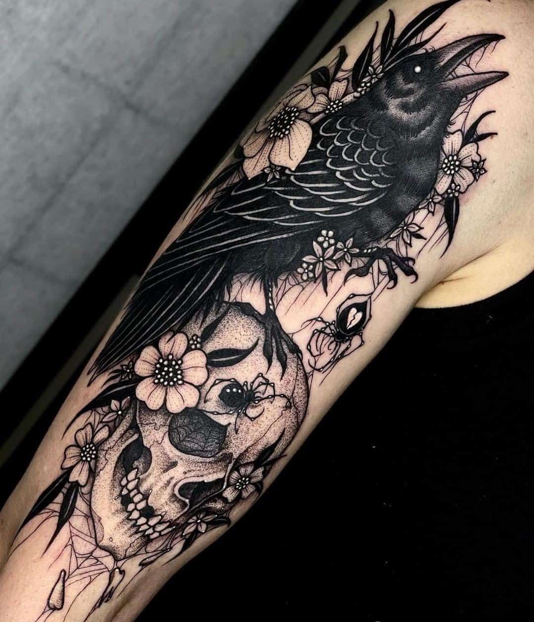 Crow And Skull Tattoo Ideas Mybodyfailsiamonmykneespraying