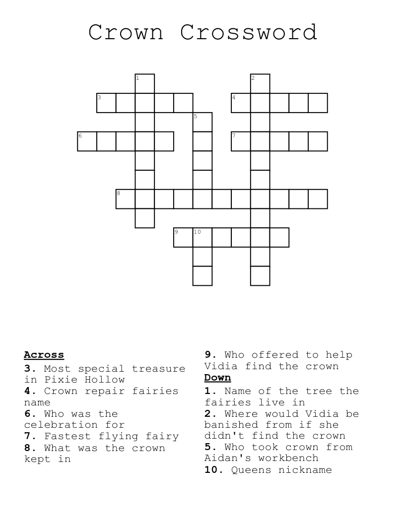 Crown Crossword Wordmint