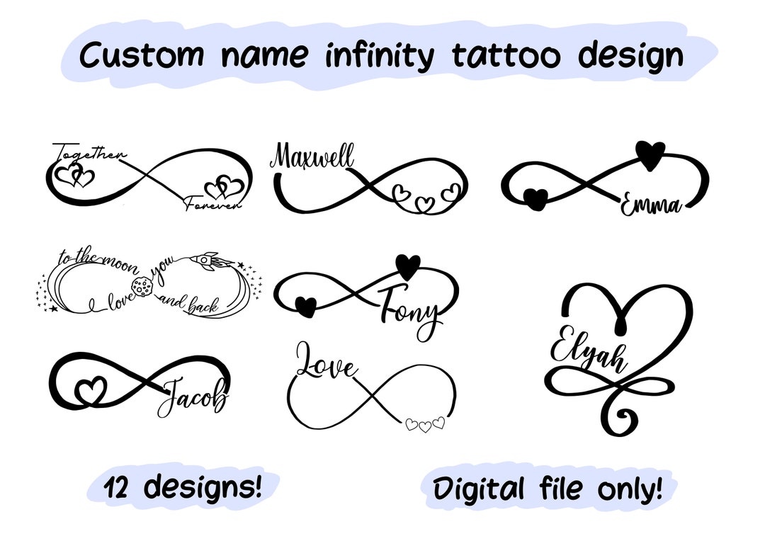 Custom Name Infinity Tattoo Design Elegant Memorial Tattoo Etsy Australia