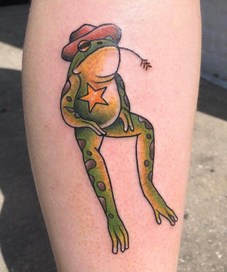 Cute Small Frog Tattoo Idea