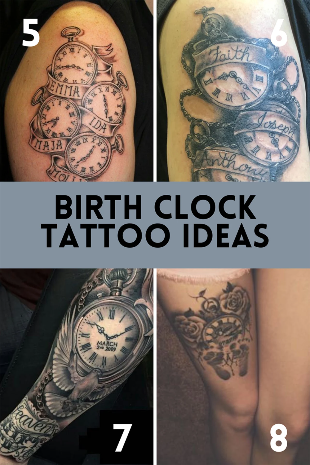 Daughter Birth Clock Tattoo: Timeless Love inked