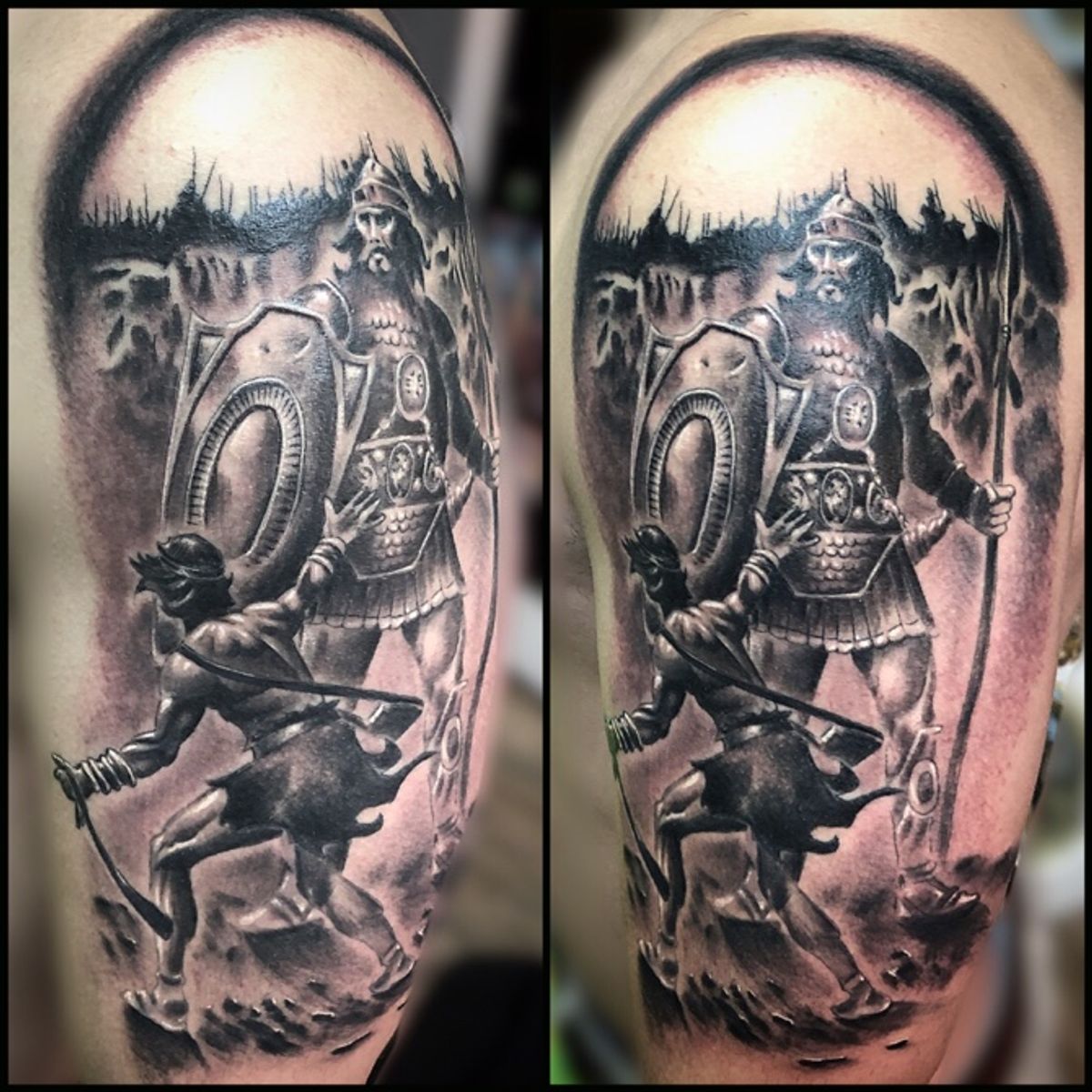 David And Goliath Portrait Tattoo Tattoos Tattoo Ideas Quick