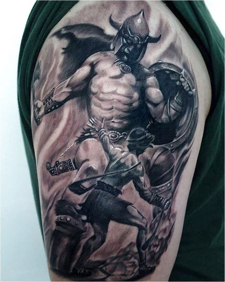 David And Goliath Tattoo Design By Ceanoa On Deviantart