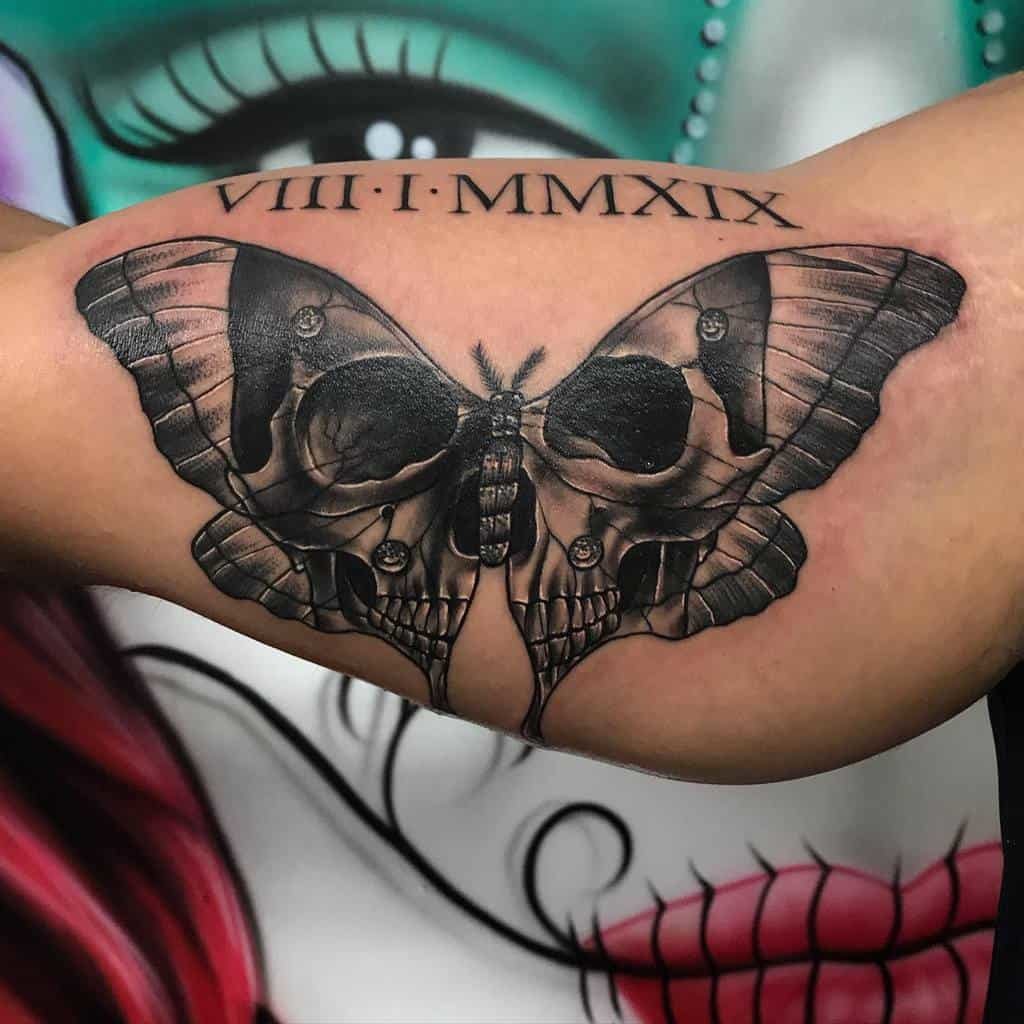 Dead Head Moth Hand Tattoo By David Mushaney Hand Tattoos Tattoos